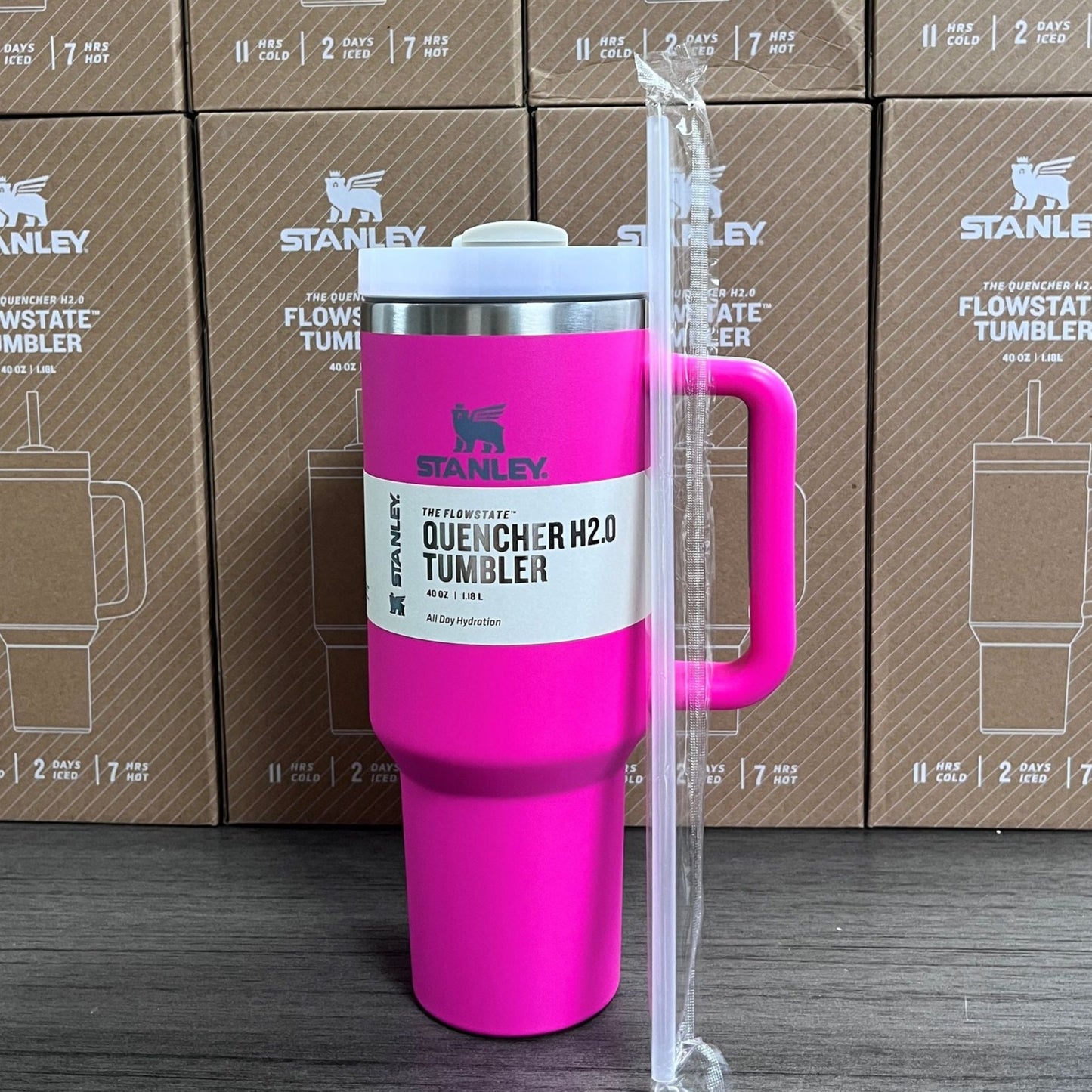 (Factory Surplus) Stanley Quencher H2.0 FlowState Stainless Steel Vacuum Insulated Tumbler with Lid and Straw for Water, Iced Tea or Coffee