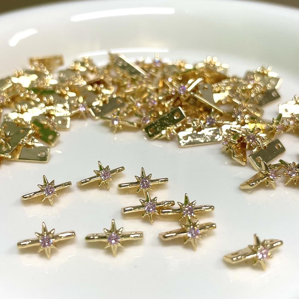 (No.9 Exclusive) Assorted premium zircon inlaid 2/3-row spacer collection for jewelry making