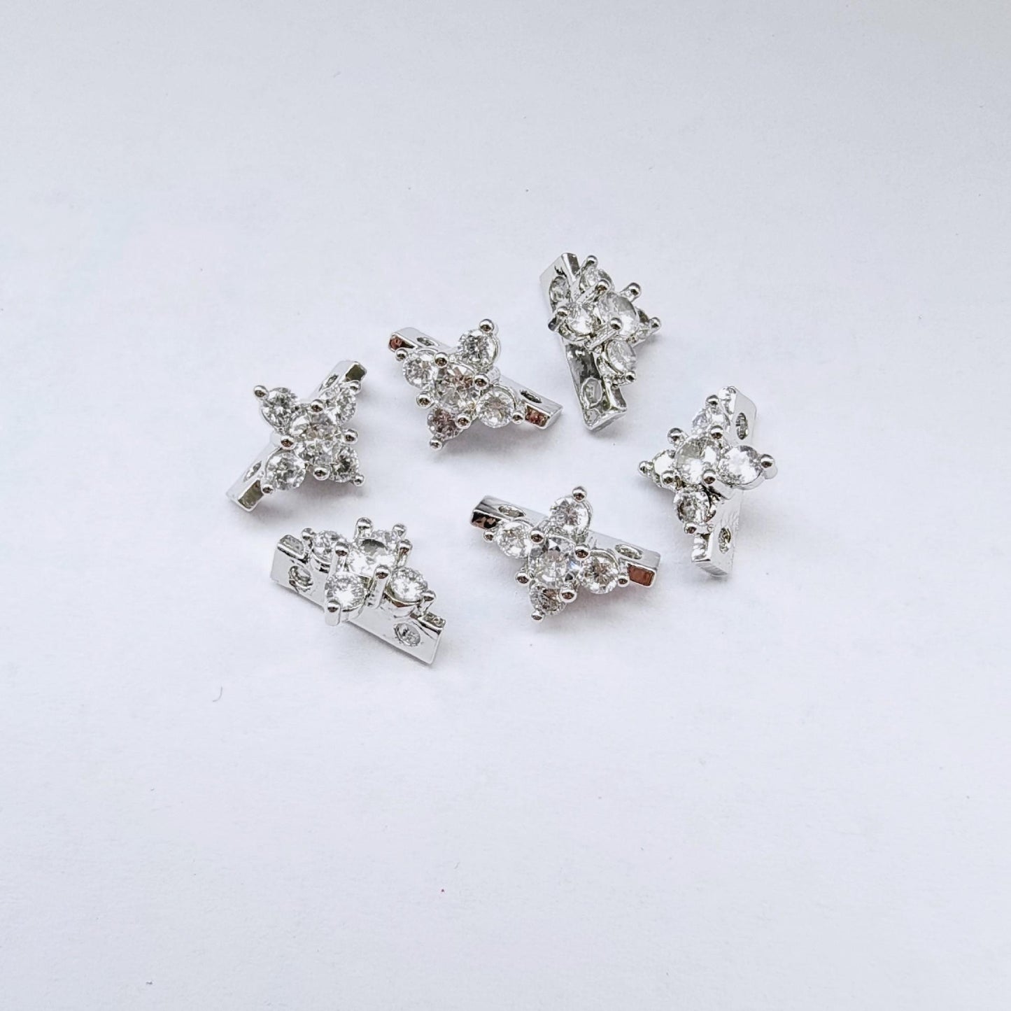 (No.9 Exclusive) Assorted premium zircon inlaid 2/3-row spacer collection for jewelry making