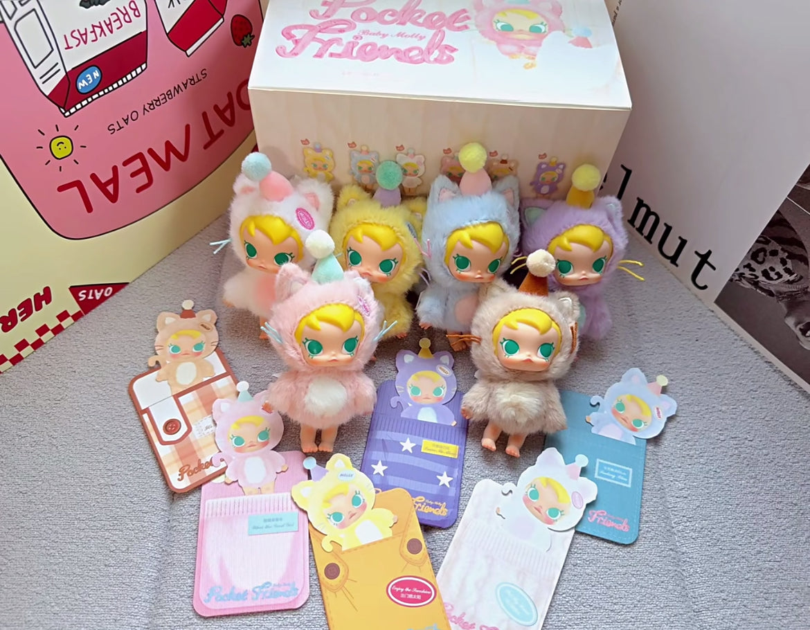 POPM Molly Baby Molly Pocket Friends Plush Pendant Blind Box For Age 15+