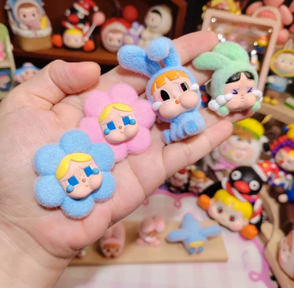 (Exclusive) LABUBU & Crybaby DIY Flocked MINI Doll 4cm