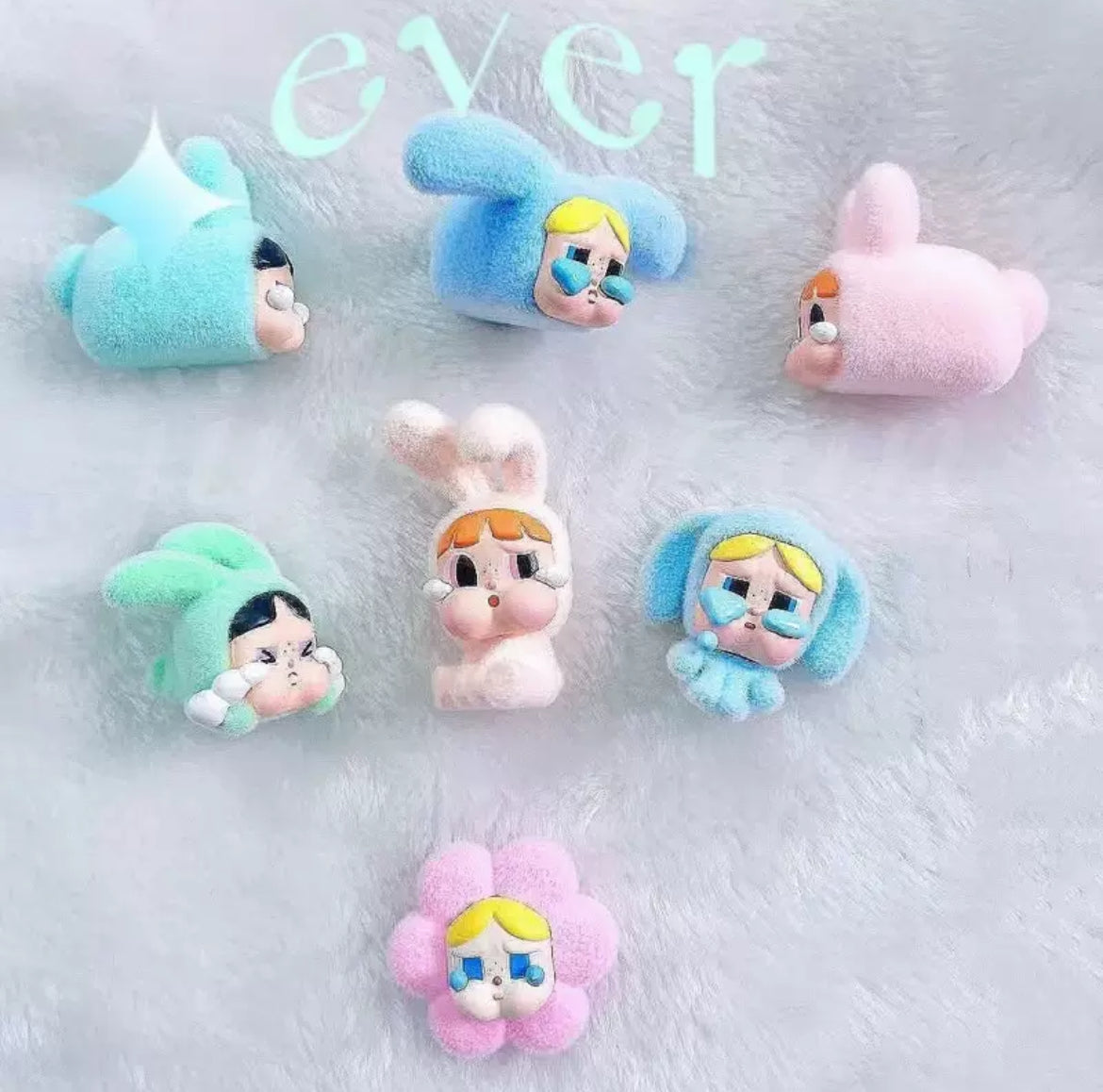 (Exclusive) LABUBU & Crybaby DIY Flocked MINI Doll 4cm