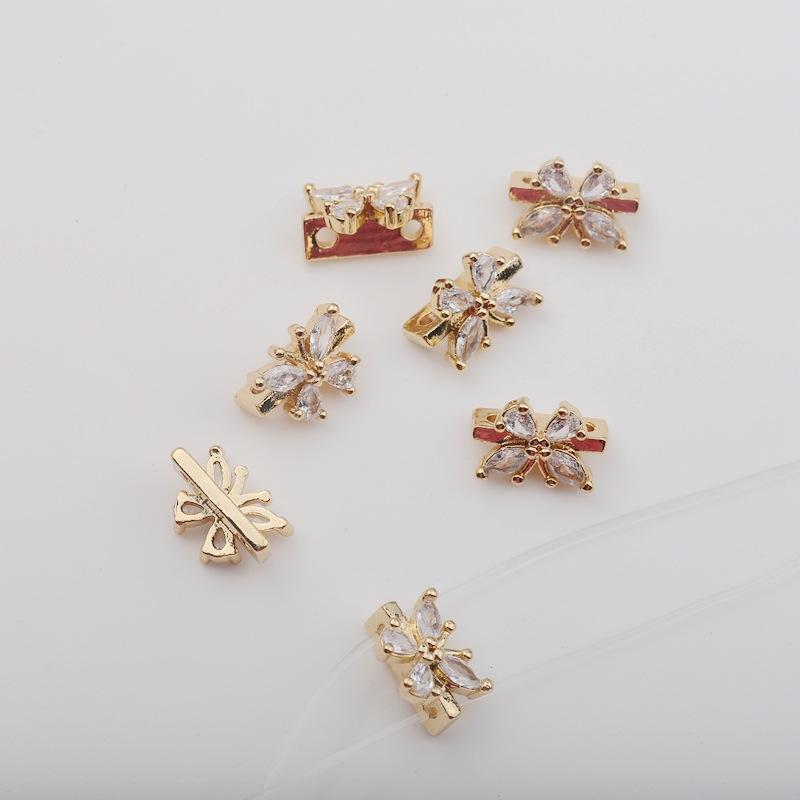 (No.9 Exclusive) Assorted premium zircon inlaid 2/3-row spacer collection for jewelry making