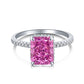 S925 Sterling Silver Ice Flower Cut French Super Sparkling Square Zircon Diamond Fashion Women's Ring