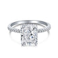 S925 Sterling Silver Ice Flower Cut French Super Sparkling Square Zircon Diamond Fashion Women's Ring