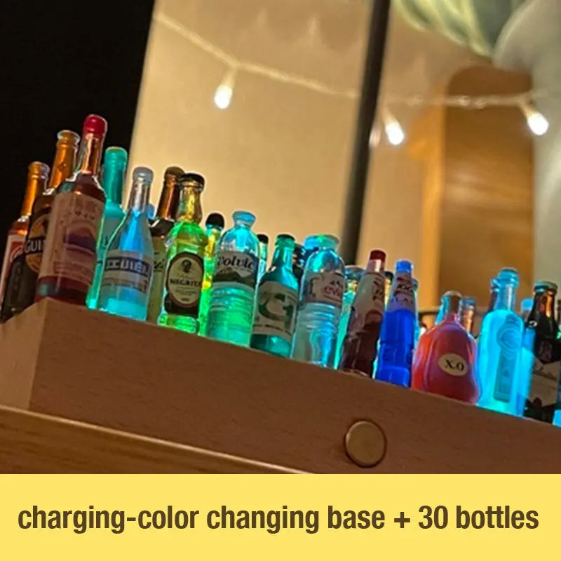 DIY bottle miniature night lamp base, LED Lights Display Base littleB_s_miniworld