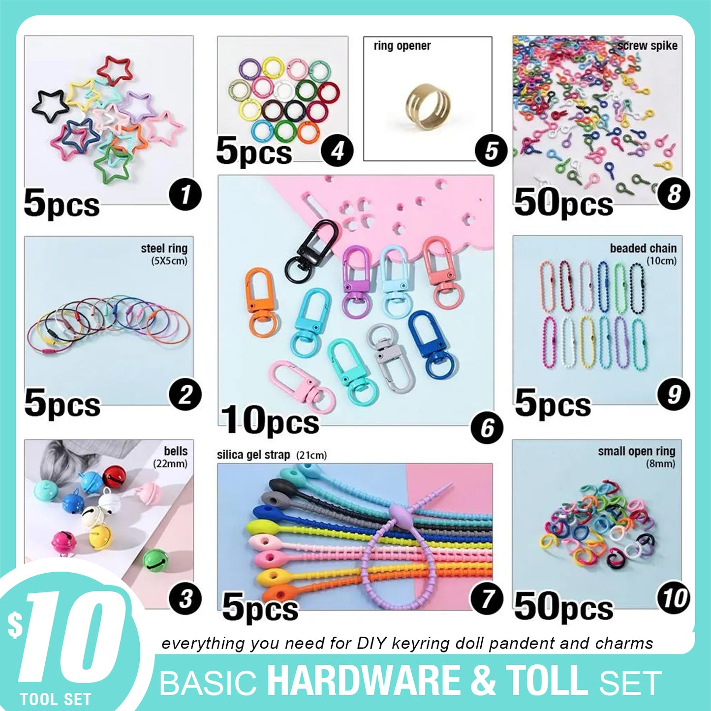 DIY Family Set accessories hardwares, tools and beads for ages 15+