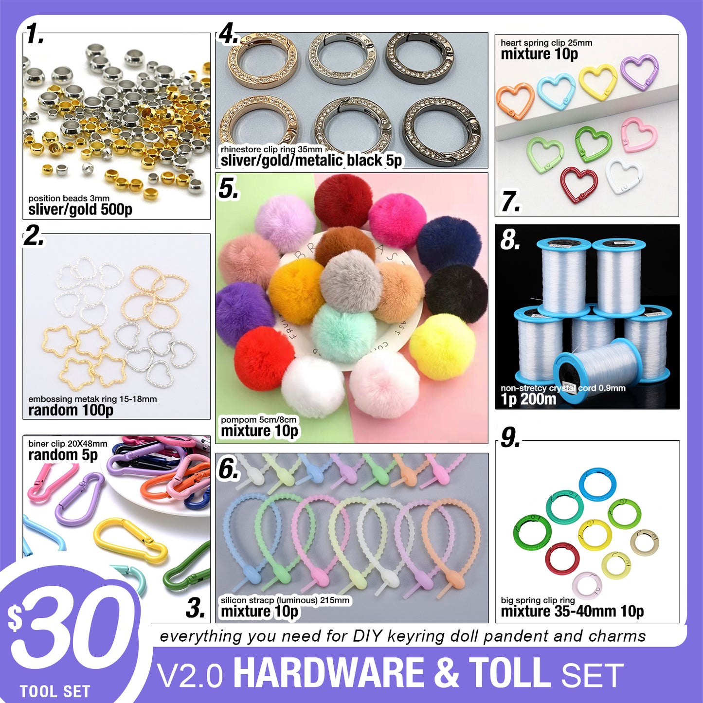 DIY Family Set accessories hardwares, tools and beads for ages 15+