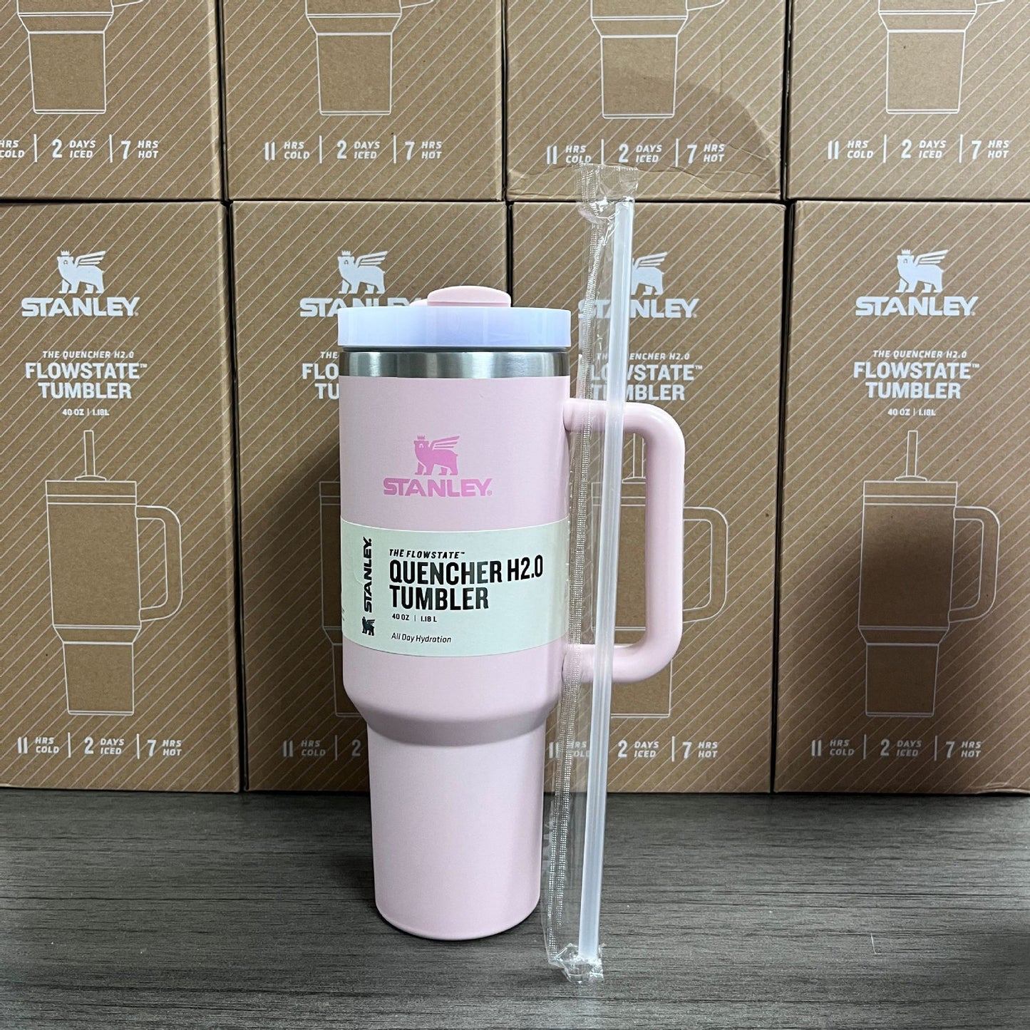 (Factory Surplus) Stanley Quencher H2.0 FlowState Stainless Steel Vacuum Insulated Tumbler with Lid and Straw for Water, Iced Tea or Coffee