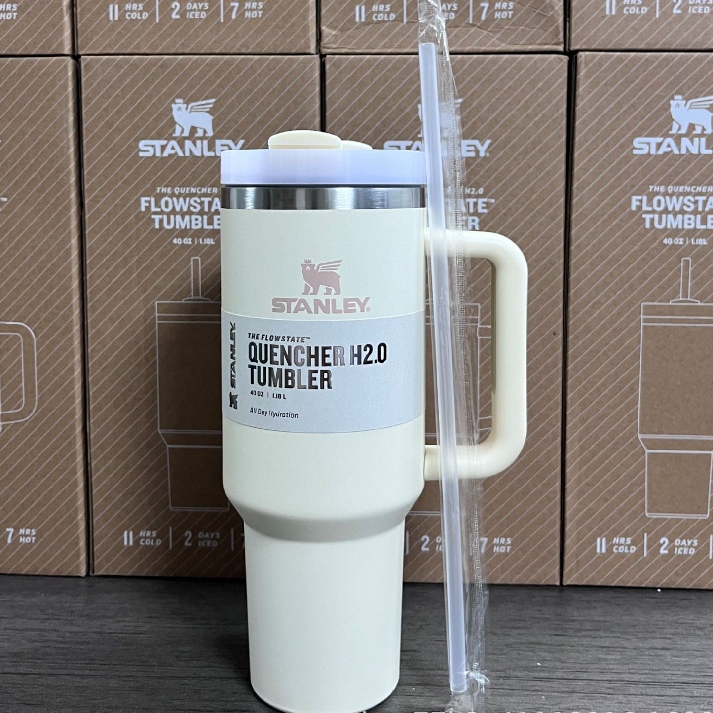 (Factory Surplus) Stanley Quencher H2.0 FlowState Stainless Steel Vacuum Insulated Tumbler with Lid and Straw for Water, Iced Tea or Coffee