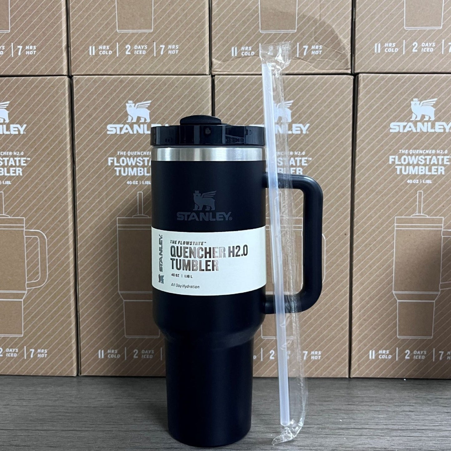 (Factory Surplus) Stanley Quencher H2.0 FlowState Stainless Steel Vacuum Insulated Tumbler with Lid and Straw for Water, Iced Tea or Coffee