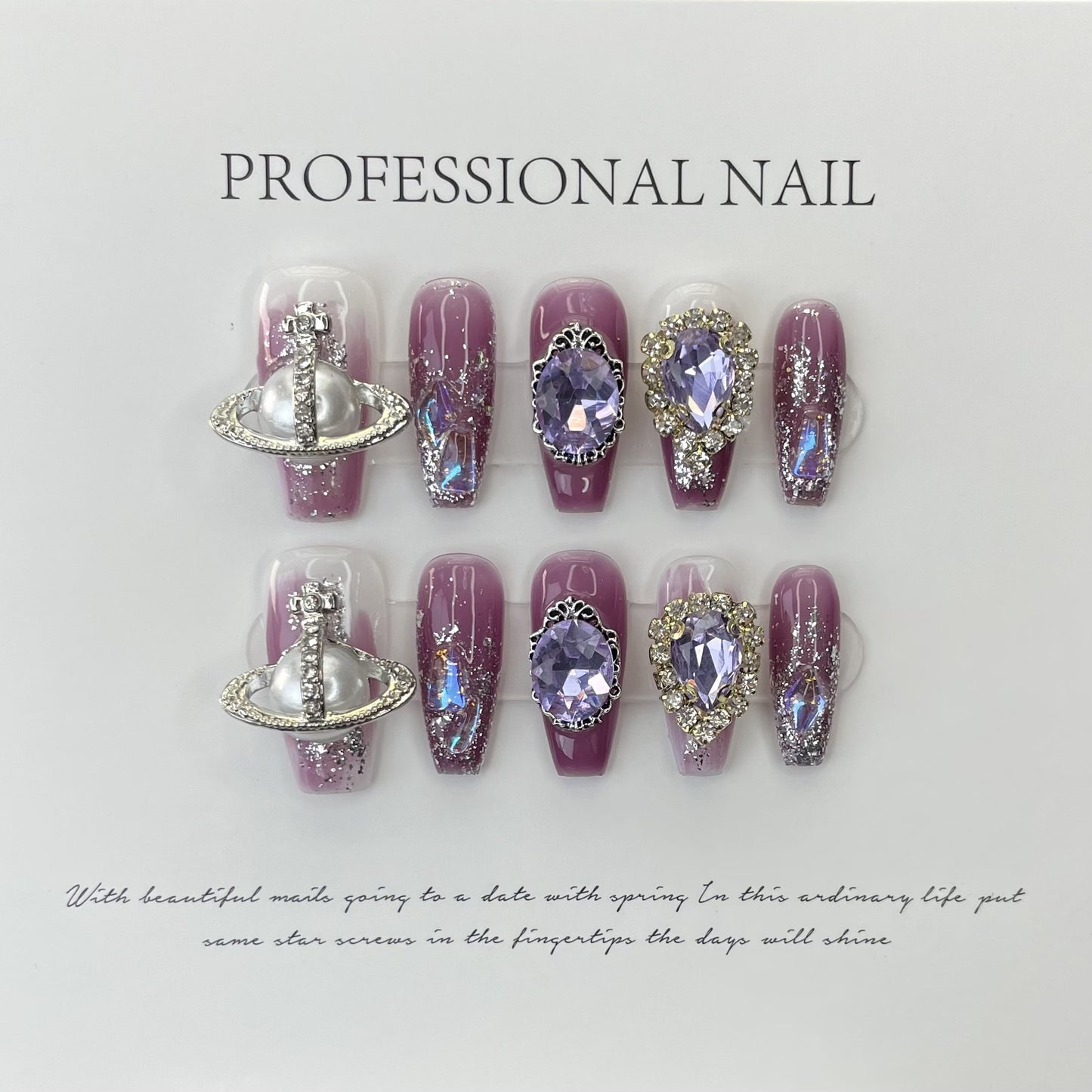 Hand made UV Long Press on Nails Nail Tips