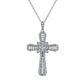 CROSS S925 Sterling Silver Zirconia Super Sparkling Necklace Hippop Necklace