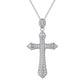 CROSS S925 Sterling Silver Zirconia Super Sparkling Necklace Hippop Necklace