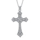 CROSS S925 Sterling Silver Zirconia Super Sparkling Necklace Hippop Necklace