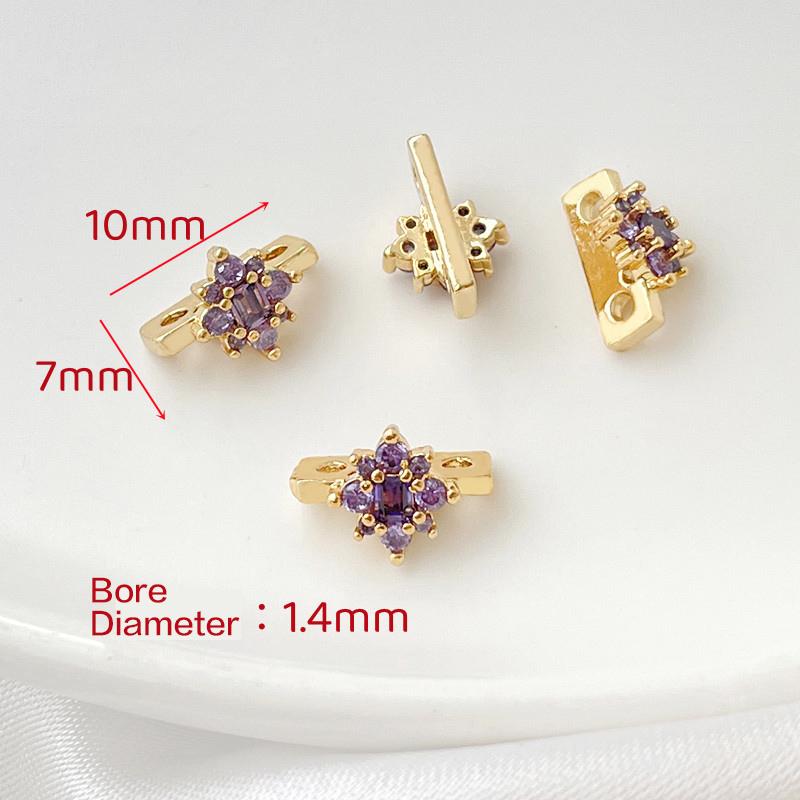 (No.9 Exclusive) Assorted premium zircon inlaid 2/3-row spacer collection for jewelry making