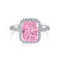 PINK S925 Sterling Silver AAAAA Lab Zircon Super Sparkling Diamond Ring Promising Ring Fashion Women's Ring