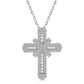 CROSS S925 Sterling Silver Zirconia Super Sparkling Necklace Hippop Necklace