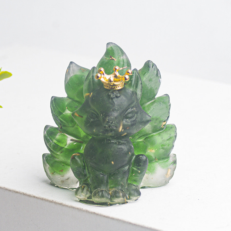 Crystal Epoxy Resin The Crown Nine-Tailed Fox Doll Series