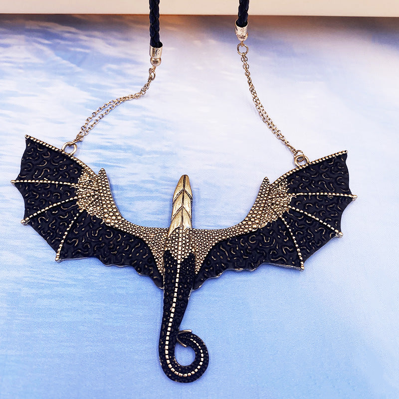 Halloween Leather String Bat Necklace