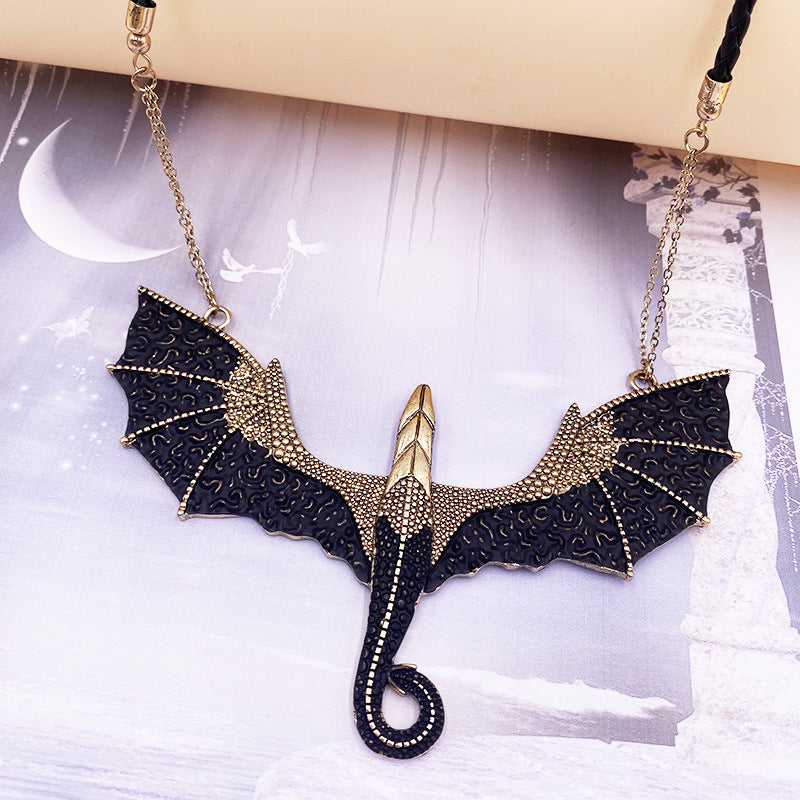 Halloween Leather String Bat Necklace