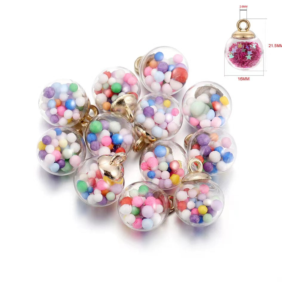 Colorful Sequin Crystal Glass Charms for DIY Keyring Accessories for ages 15+