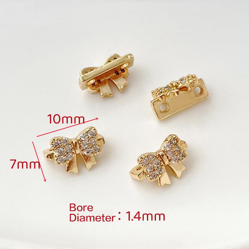 (No.9 Exclusive) Assorted premium zircon inlaid 2/3-row spacer collection for jewelry making