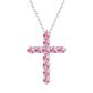 CROSS S925 Sterling Silver Zirconia Super Sparkling Necklace Hippop Necklace