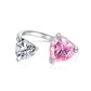 PINK S925 Sterling Silver AAAAA Lab Zircon Super Sparkling Diamond Ring Promising Ring Fashion Women's Ring