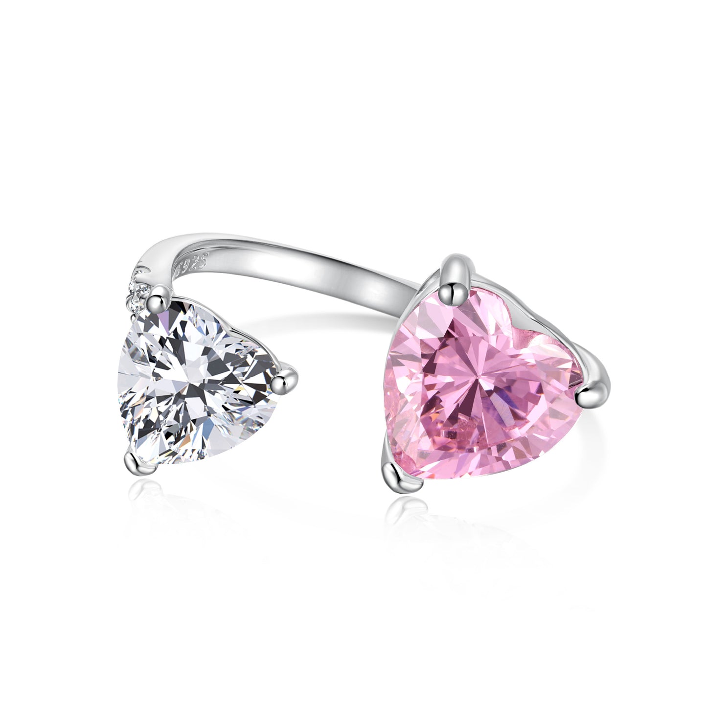 PINK S925 Sterling Silver AAAAA Lab Zircon Super Sparkling Diamond Ring Promising Ring Fashion Women's Ring