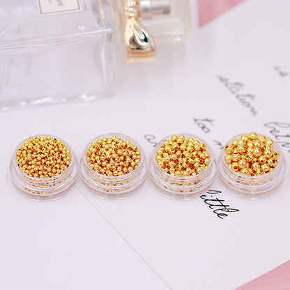 A13-18K gold plated round spacer beads for jewelry making