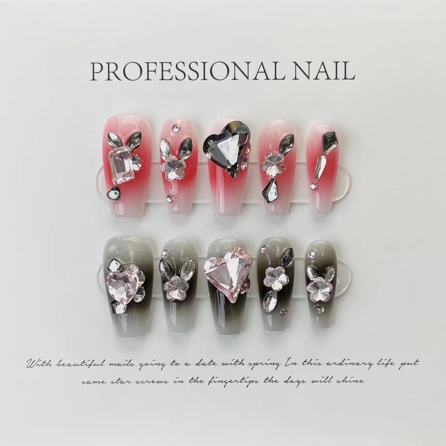 Hand made UV Long Press on Nails Nail Tips