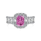 PINK S925 Sterling Silver AAAAA Lab Zircon Super Sparkling Diamond Ring Promising Ring Fashion Women's Ring