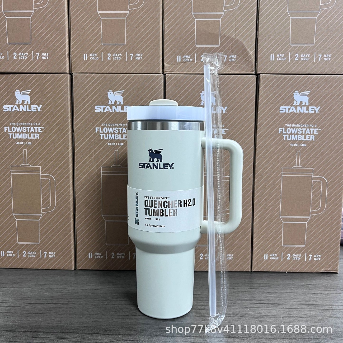 (Factory Surplus) Stanley Quencher H2.0 FlowState Stainless Steel Vacuum Insulated Tumbler with Lid and Straw for Water, Iced Tea or Coffee