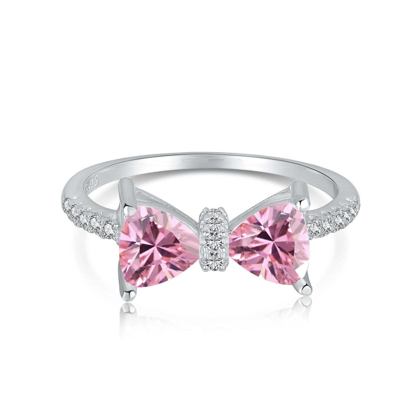 PINK S925 Sterling Silver AAAAA Lab Zircon Super Sparkling Diamond Ring Promising Ring Fashion Women's Ring