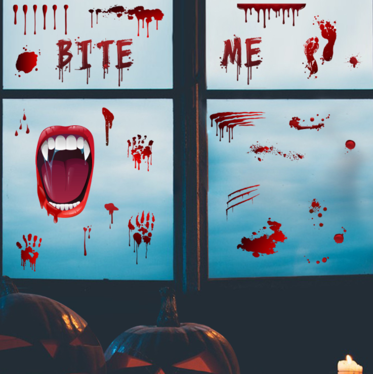 Halloween Blood Prints Decorative Wall Stickers