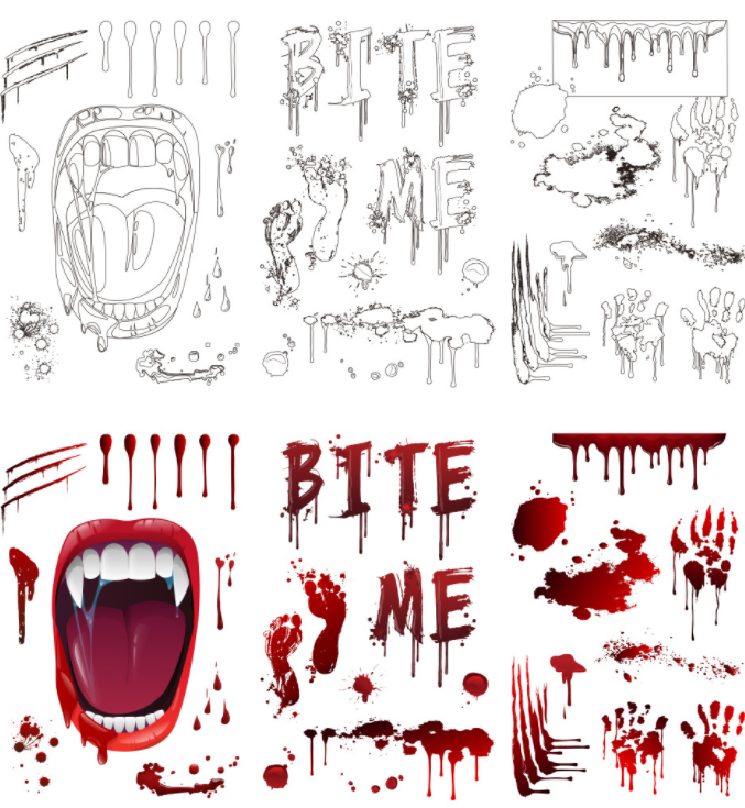 Halloween Blood Prints Decorative Wall Stickers