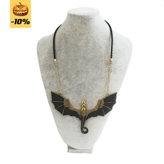 Halloween Leather String Bat Necklace