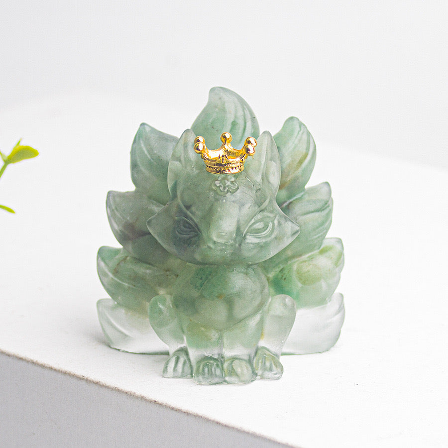 Crystal Epoxy Resin The Crown Nine-Tailed Fox Doll Series