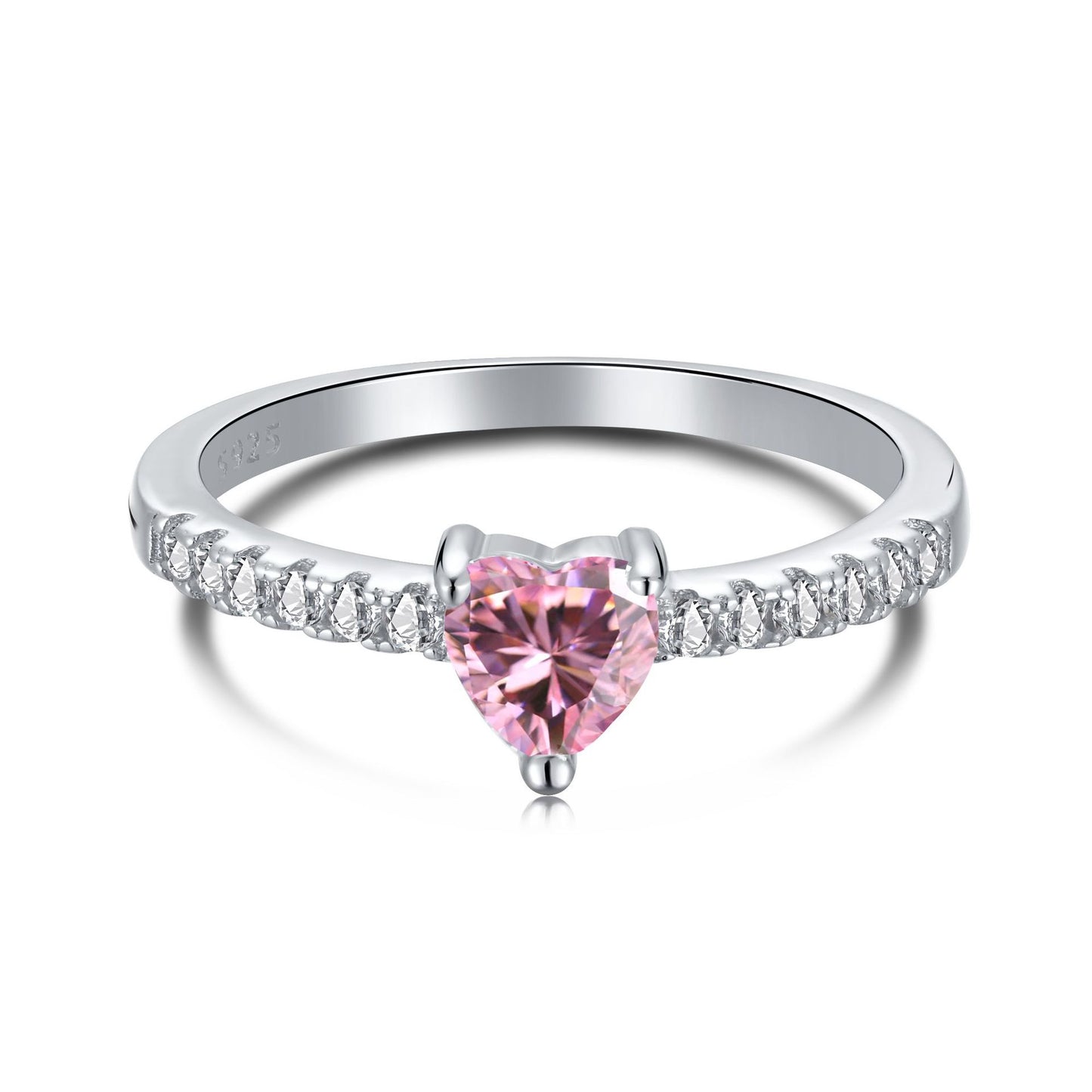 PINK S925 Sterling Silver AAAAA Lab Zircon Super Sparkling Diamond Ring Promising Ring Fashion Women's Ring