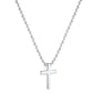 CROSS S925 Sterling Silver Zirconia Super Sparkling Necklace Hippop Necklace