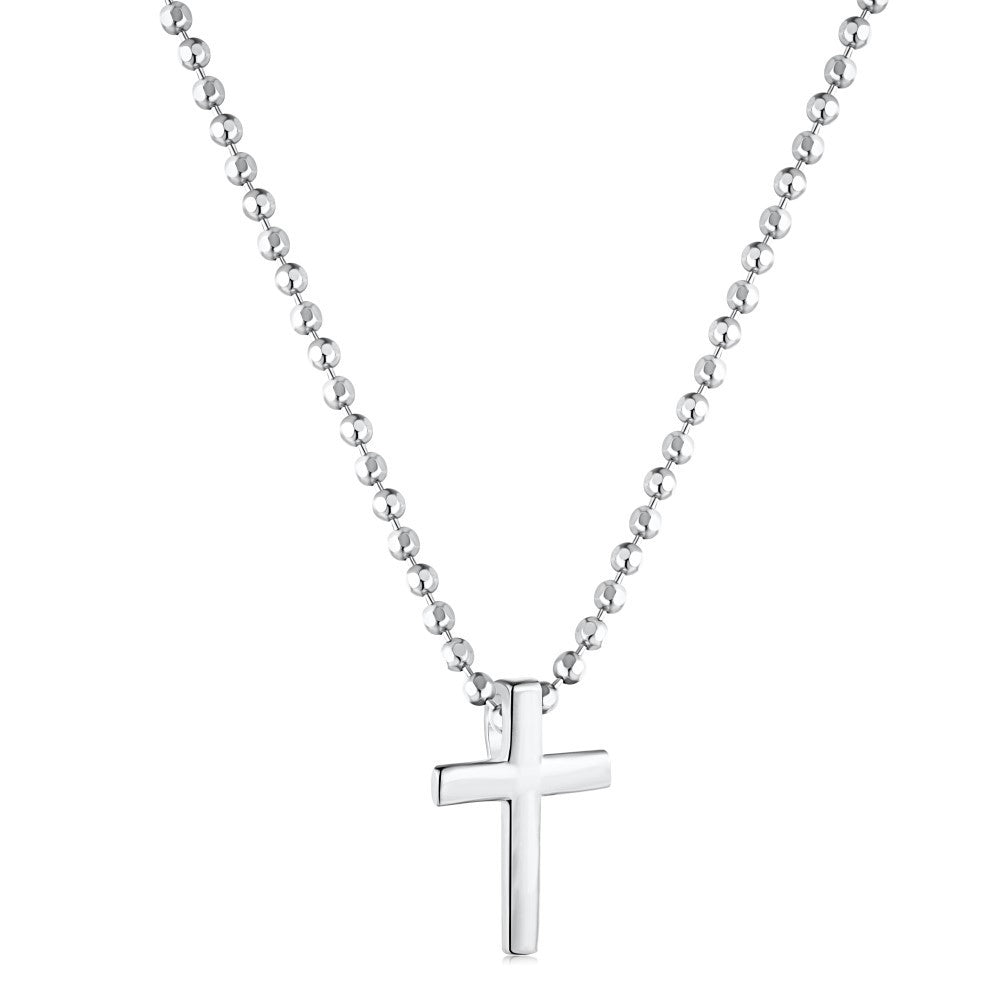 CROSS S925 Sterling Silver Zirconia Super Sparkling Necklace Hippop Necklace