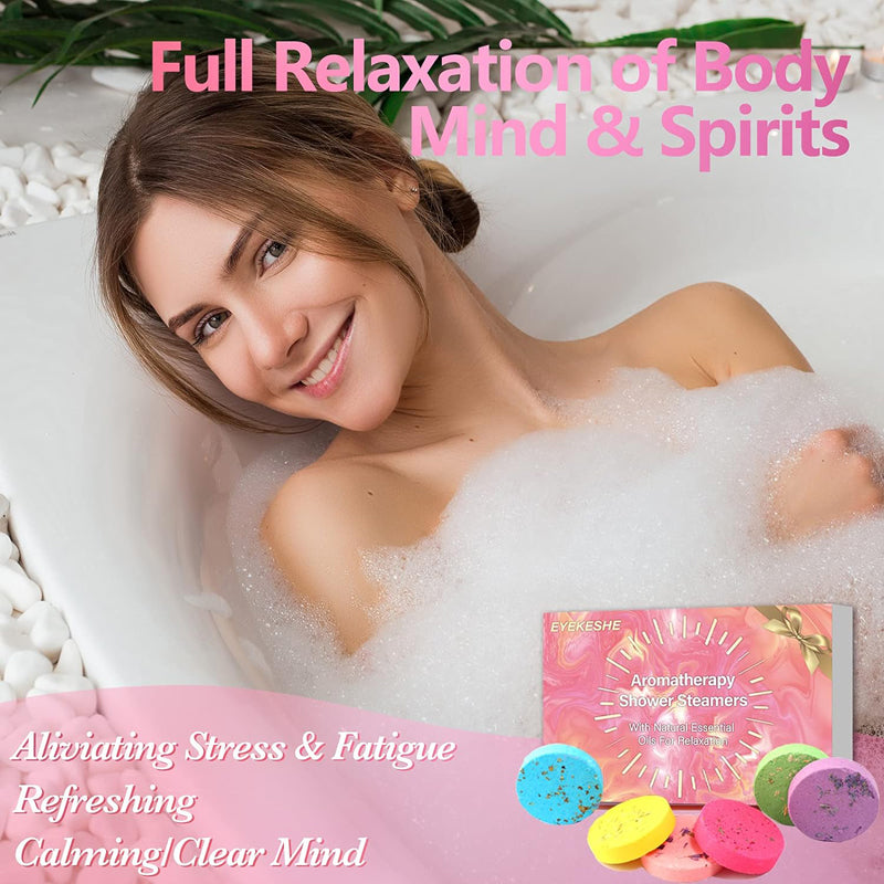 Aromatherapy Shower Steamers, 6 Pack Shower Bombs with Essential Oil