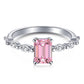 PINK S925 Sterling Silver AAAAA Lab Zircon Super Sparkling Diamond Ring Promising Ring Fashion Women's Ring