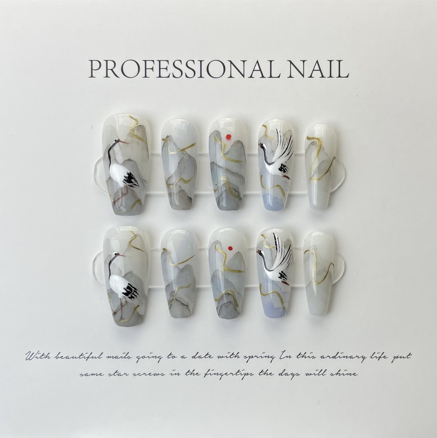 Hand made UV Long Press on Nails Nail Tips