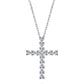 CROSS S925 Sterling Silver Zirconia Super Sparkling Necklace Hippop Necklace