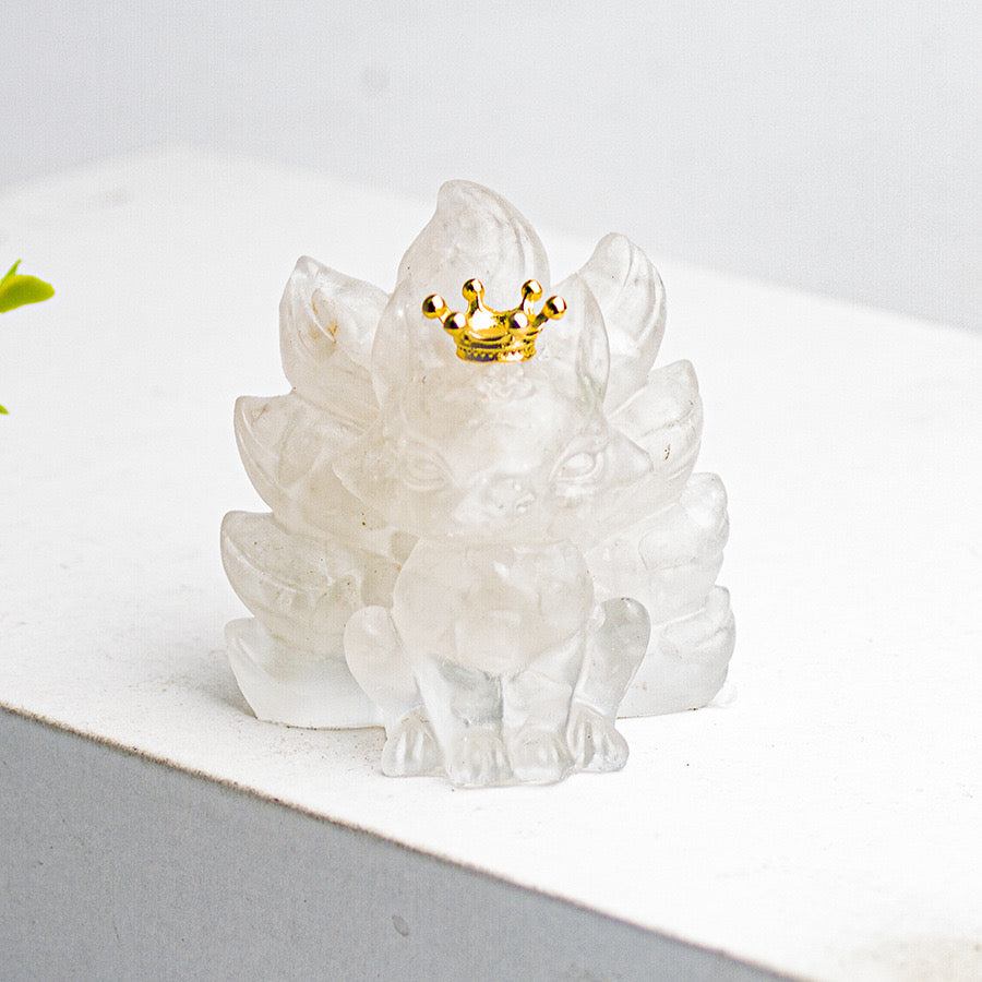 Crystal Epoxy Resin The Crown Nine-Tailed Fox Doll Series