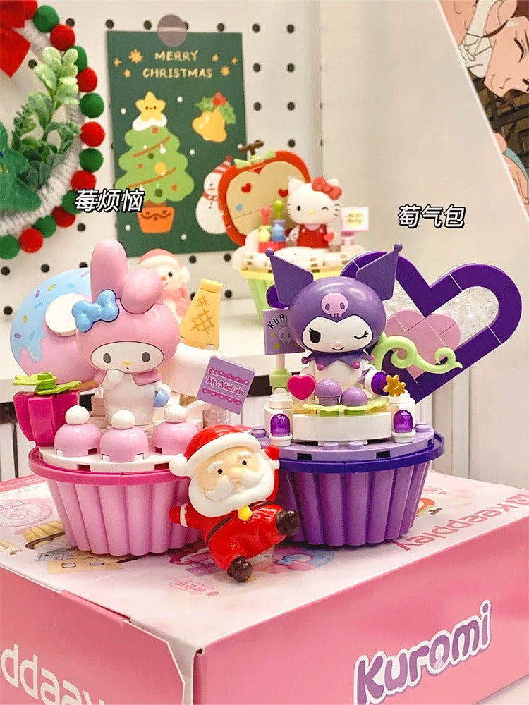 Sanrio Cupcake Building Blocks decorative doll Series Blind Box Doll for ages 15+