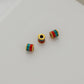 A12-14k gold plated colorful oil barrel shape spacer 3.5X4mm for jewelry making leather strap charm