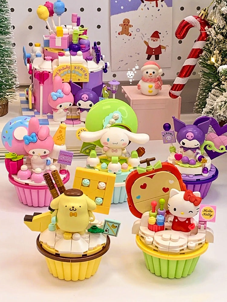 Sanrio Cupcake Building Blocks decorative doll Series Blind Box Doll for ages 15+